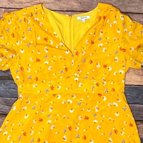 Madwell Yellow Floral Long Casual Summer Fall Dress Womens - Picture 3 of 6